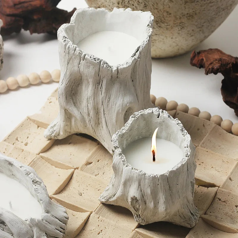Retro Antique Simple Ceramic Candle Cup Household Aromatherapy Candle Empty Cup Candlestick Decoration Crafts Soy Wax Container